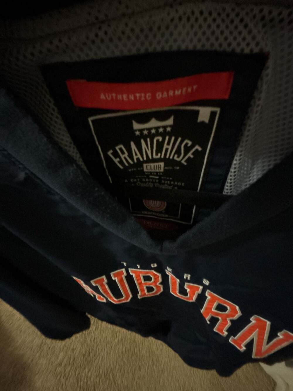 Franchise Club Auburn Tigers Navy Blue Pullover Jacket Size XL